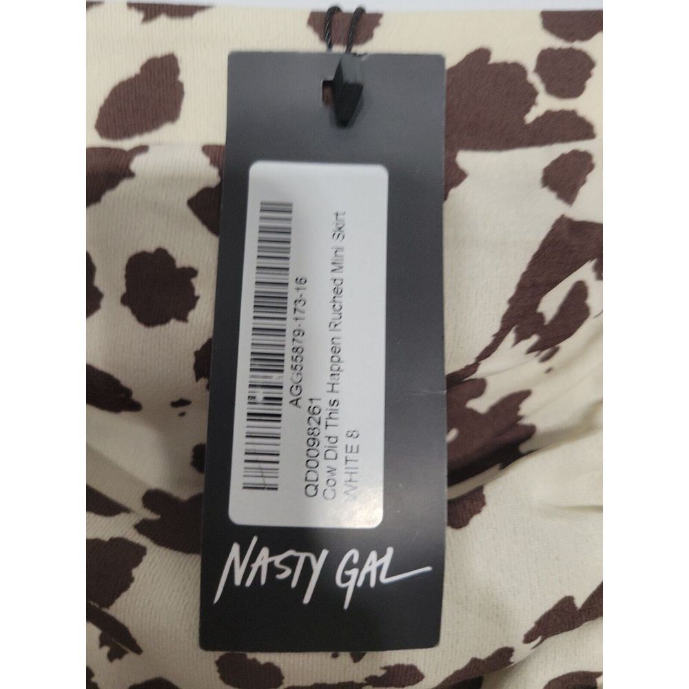 Nasty Gal Ruched Skirt Size 4 Small Ruched‎ Mink Cowprint NWT - Picture 4 of 6